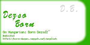 dezso born business card